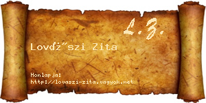 Lovászi Zita névjegykártya